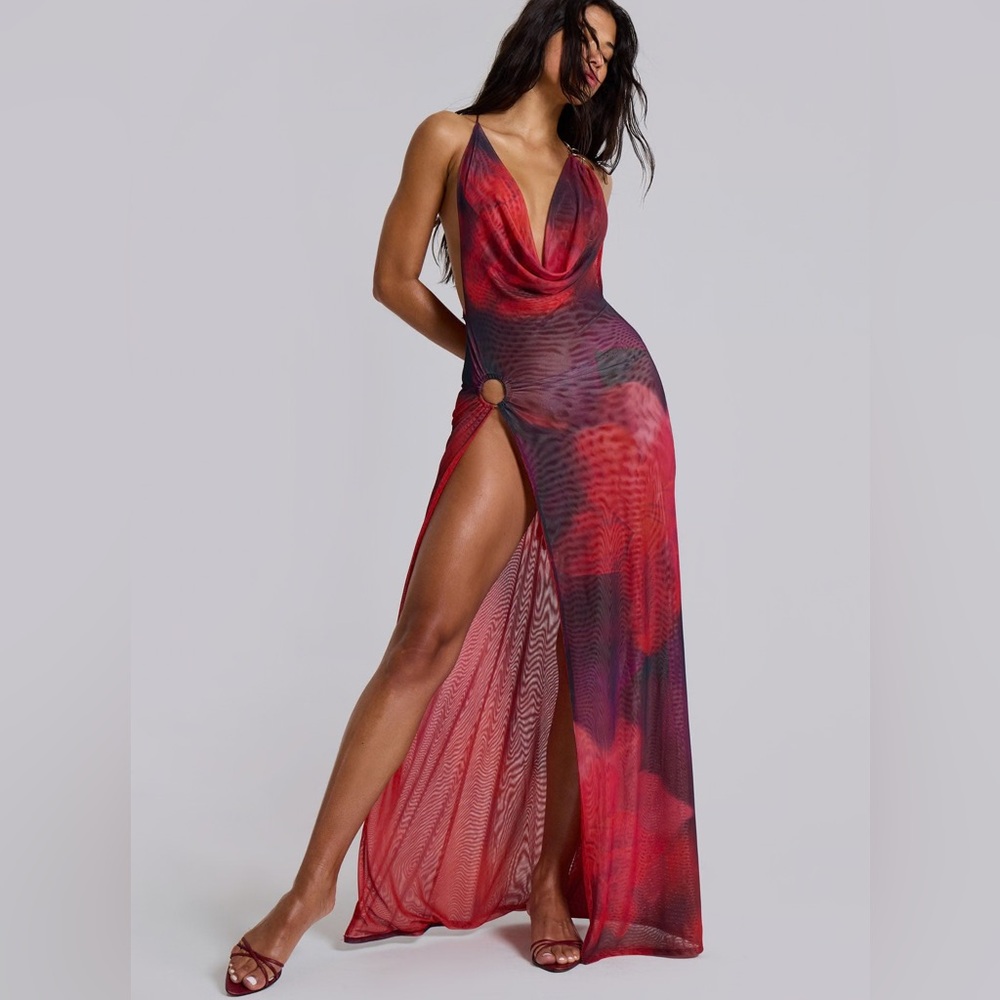 Jaded London Sedona Red Maxi Dress